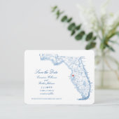 Elegante Tampa Florida bruiloft marine kaart (Staand voorkant)