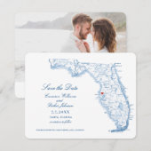 Elegante Tampa Florida bruiloft marine kaart (Voorkant / Achterkant)