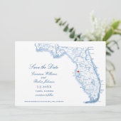 Elégante Tampa Floride Mariage Carte bleue (Debout devant)