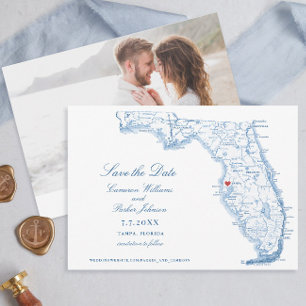 Elégante Tampa Floride Mariage Carte bleue
