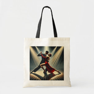 Elegante tangodansers en paardansen tote bag