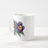 Élégante tasse à café à orchidées noires classique (Devant gauche)