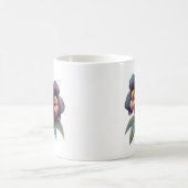 Élégante tasse à café à orchidées noires classique (Centre)