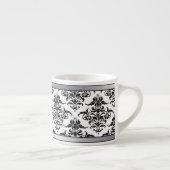Élégante tasse à expresso noir et blanc Damas (Droite)