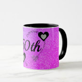 Élégante tasse d'anniversaire spéciale 50e (Devant droit)