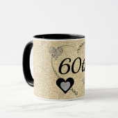 Élégante tasse d'anniversaire spéciale 60e (Devant gauche)