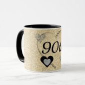 Élégante tasse d'anniversaire spéciale 90e (Devant gauche)