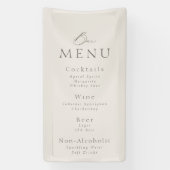 Elegante Taupe Bruiloftsbarmenu Spandoek (Verticaal)