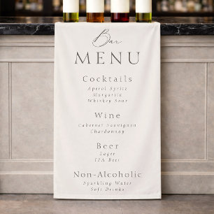 Elegante Taupe Bruiloftsbarmenu  Spandoek