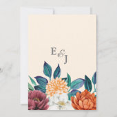 Elegante Taupe Herfst Terracotta Bloemenbruiloft Kaart (Achterkant)