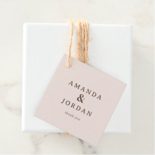 Elegante Taupe Minimalistische Dankbaarheid Bedankjes Labels