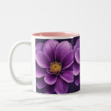 Elegante Tea & Coffee Mok met Paarse bloemenprint