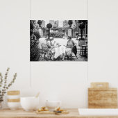 Elegante Tea Party Zwart-wit  Poster (Keuken)