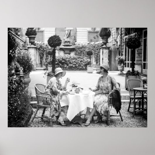 Elegante Tea Party Zwart-wit  Poster (Voorkant)