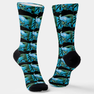 ELEGANTE TEAL BLAUWE TURQUOISE PAUWBH TOP SOKKEN