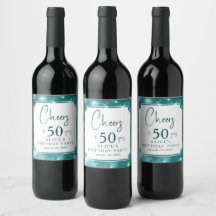 Elegante Teal Bokeh Schittering 50ste Verjaardagsf