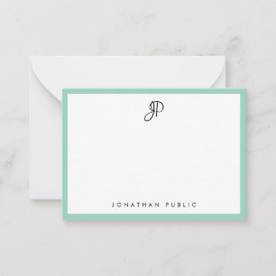Elegante Teal Eenvoudige Sjabloon Typografie Monog