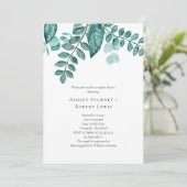 Elegante Teal Groene Waterverf Koppels Bruisfeest Kaart (Staand voorkant)