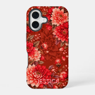 Elegante Teal Iris Bloemen Custom iPhone 16 Hoesje