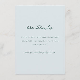 Elegante Teal-kalligrafiedetails Informatiekaartje
