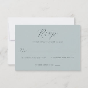 Elegante Teal RSVP-kaart RSVP Kaartje