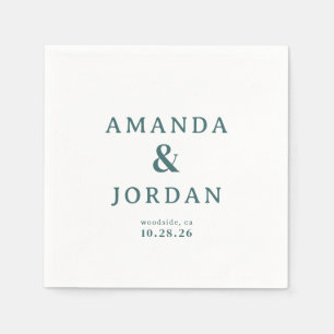 Elegante Teal Typografie Servet