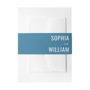 Elegante Teal Typografische Namen Uitnodigingen Wikkel