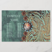 elegante teal western country lederen flyer (Achterkant)
