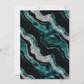 Elegante Teal & Zilveren Glitter Agate 21e Verjaar Kaart (Achterkant)