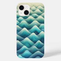 Elegante Tealblauwe Gradiënt Golven Hoesje Modern