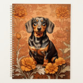 Elegante teckel en goudsbloemen planner (Voorkant)