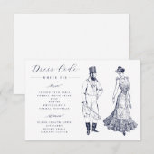 Elegante  Tekeningen Dress Code Trouwen Informatiekaartje (Voorkant / Achterkant)