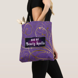 Elegante tekst bloeit Damask Draagtas