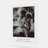 Elegante tekst en foto | Trouwbegroeting Acryl Bord (Hoek)