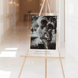 Elegante tekst en foto Trouwbegroeting Acryl Bord