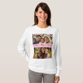 Elegante tekst foto Moederdag waterverf roze T-shirt (Voorkant volledig)