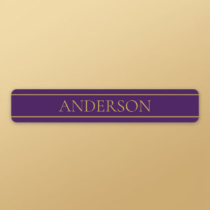 Elegante tekst Goud en diep Paars Labels