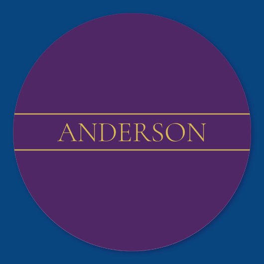 Elegante  tekst | Goud en diep Paars Ronde Sticker