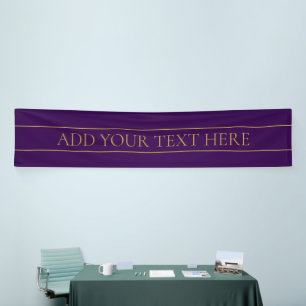 Elegante tekst Goud en diep Paars Spandoek