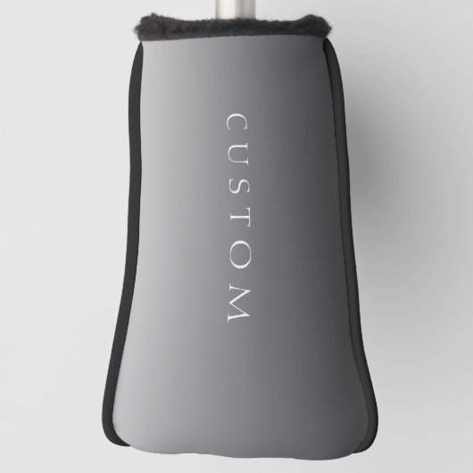 Elegante tekst op eenvoudige moderne grijze ombre golfheadcover (Draai 90)