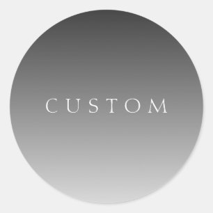 Elegante tekst op eenvoudige moderne grijze ombre  ronde sticker