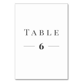 Elegante tekst tabel nummer sjabloon kaart