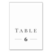 Elegante tekst tabel nummer sjabloon kaart (Achterkant)