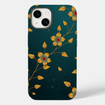 Elegante telefoonhoes met bloempatroon