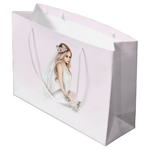 Elegante Tender Roze Bruid-aanstaande Bruidsfeest Groot Cadeauzakje