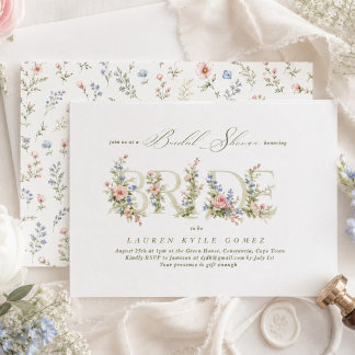 Elegante tere bloem lente BRUID Bridal Shower Kaart