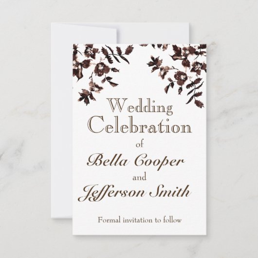 Elegante Terra Cotta Sepia Water Rozen - Save The Date (Voorkant)