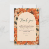 Elegante Terracotta Boho Bruidsdouche Bedankkaart (Voorkant)