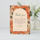 Elegante Terracotta Boho Bruidsdouche Bedankkaart (Staand voorkant)