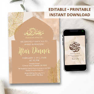 Elegante Terracotta Boho Iftar-dineruitnodiging Kaart